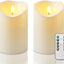 Velas LED plástico impermeables 4x6" control remoto set 2