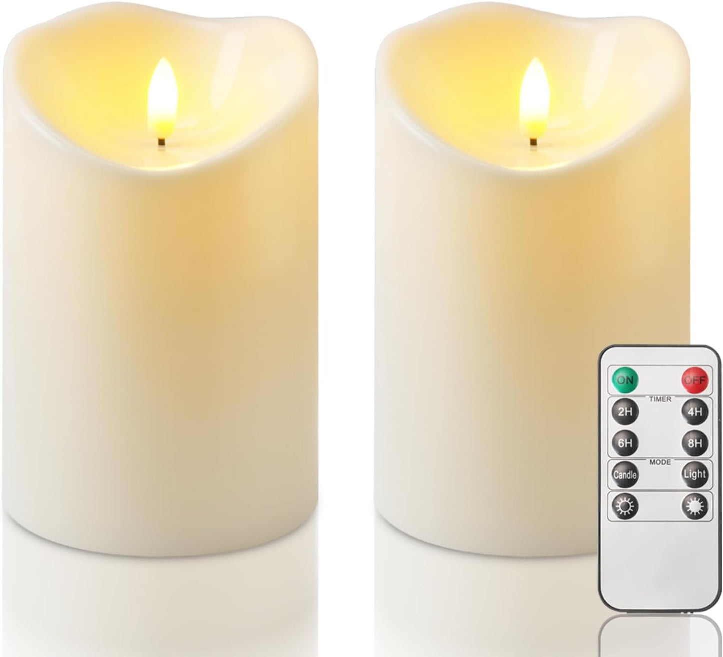 Velas LED plástico impermeables 4x6" control remoto set 2