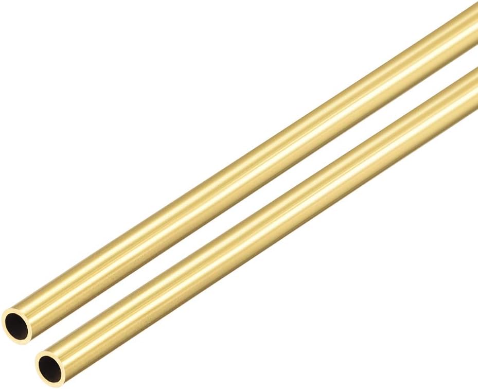 Tubo redondo latón 11.811pulg 0.157pulg diámetro 2 pzas