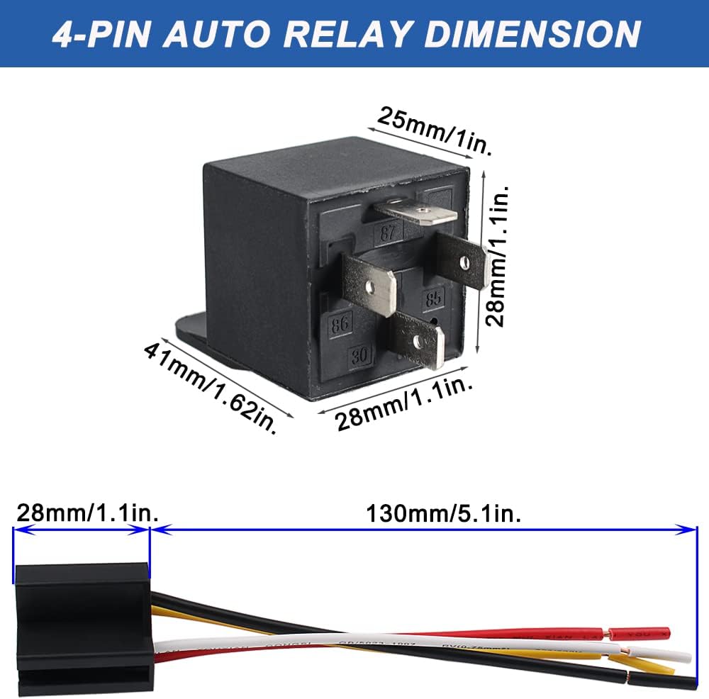 Relé automotriz 30/40A enchufe resistente 12V CC 5 pines
