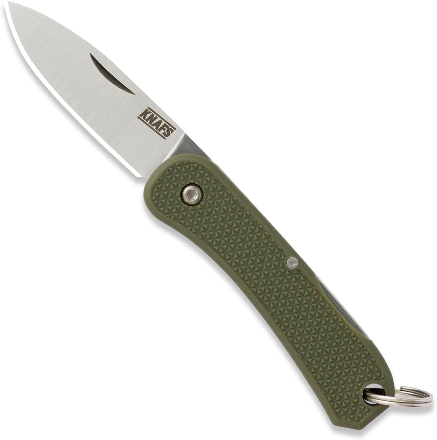 Navaja plegable EDC con llavero mango FRN verde oscuro