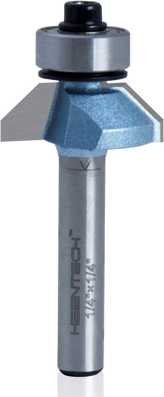 Brocas enrutador carburo 45 grados bisel 1/4pulg