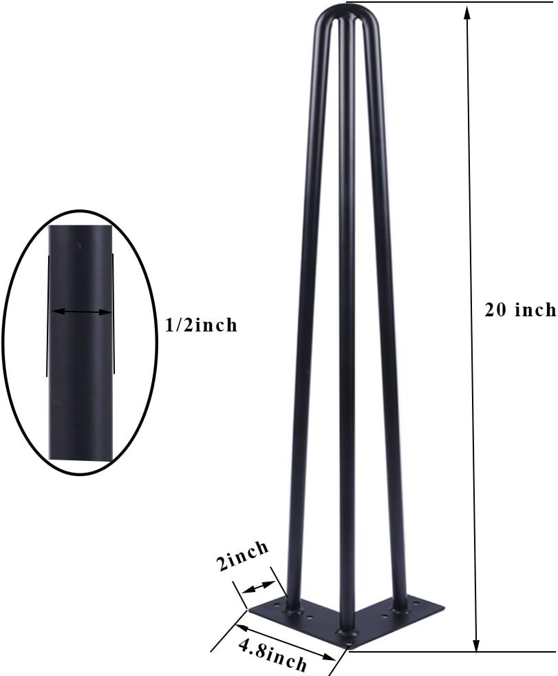 Patas mesa horquilla 20pulg soporte TV negras