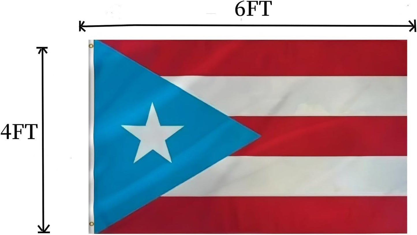 Bandera Puerto Rico 4x6ft poliéster doble costura
