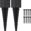 2 Estacas Anclaje Poste Valla 4x4pulg Base Metal Negro