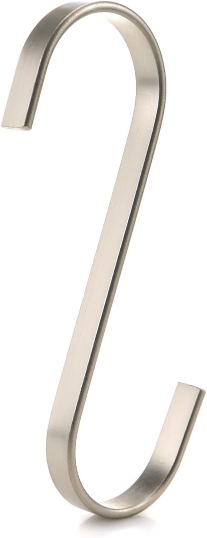 12 Ganchos Planos Acero Cromado 4.5" Cocina Taller