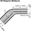 Manguera acopladora codo reductor 2.5-3.5" ID-5" bota turbo