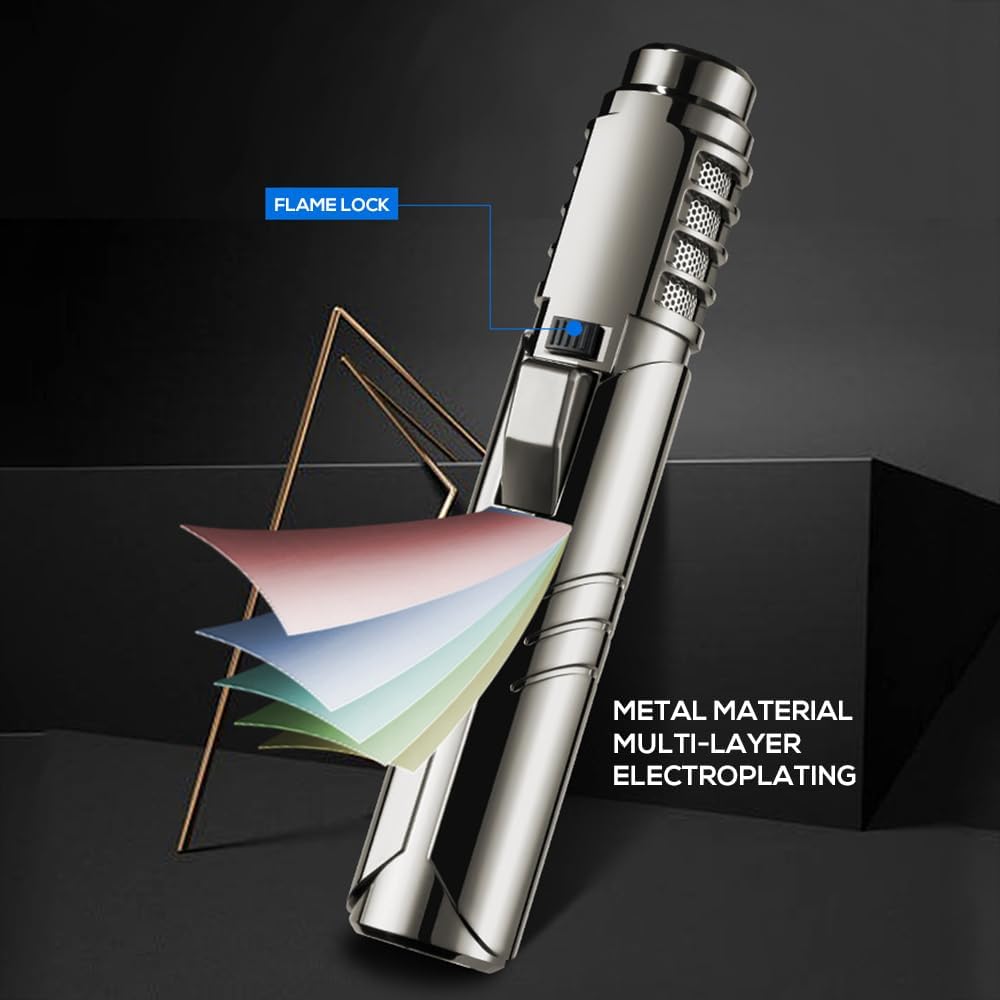 Antorcha butano resistente viento llama fuerte recargable