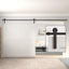 Kit herrajes puerta granero riel corrediza negro