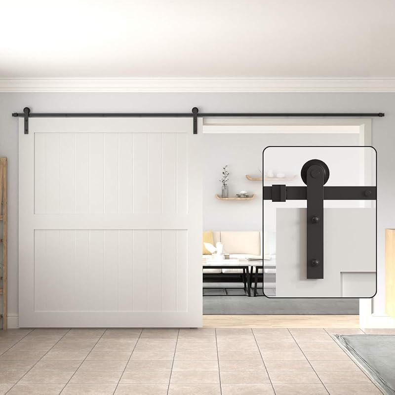 Kit herrajes puerta granero riel corrediza negro
