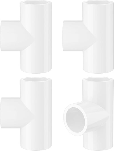 4 Conectores PVC 2 pulg 3 vías blancos para plomería