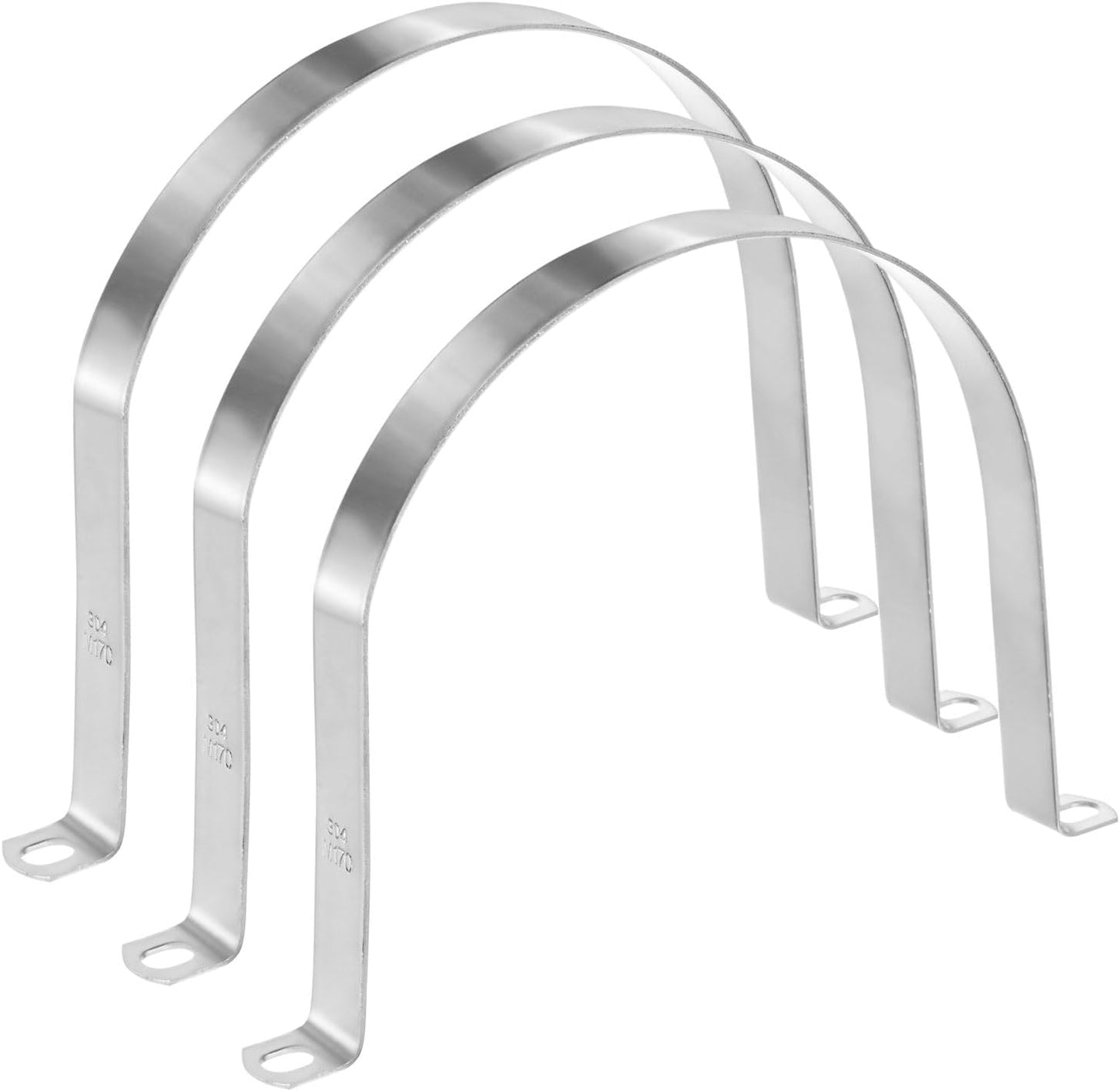 3 Pzas Abrazaderas Conducto 6-3/4pulg Acero Inox
