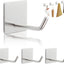 Ganchos adhesivos acero inox soporte toallas plateado