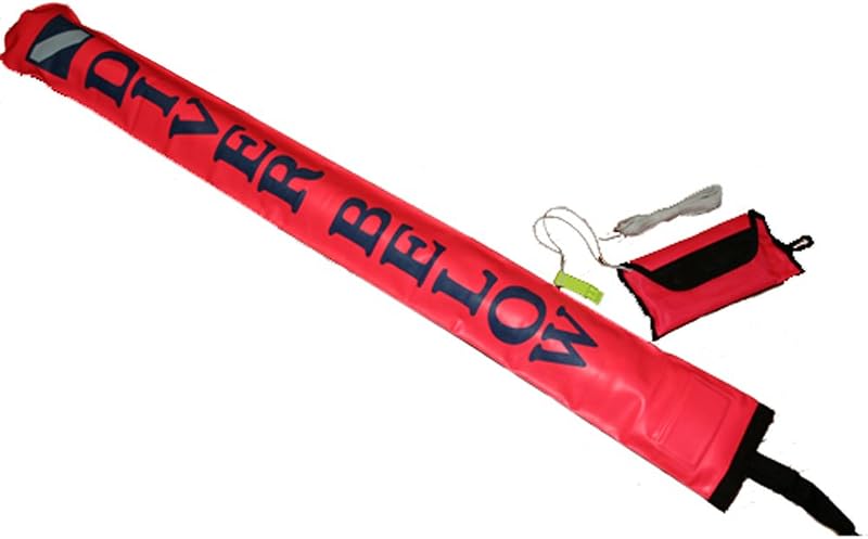Boya DSMB con bolsa, línea nailon, silbato 4pulg x6pulg