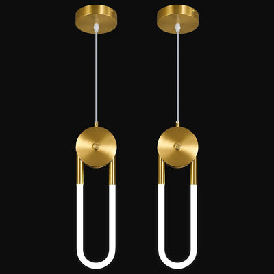 Lámpara colgante LED dorada ajustable para cocina y sala