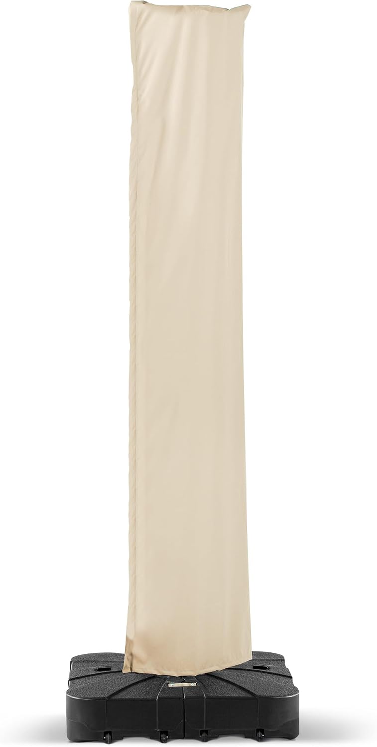 Funda sombrilla exterior con cremallera UV impermeable beige