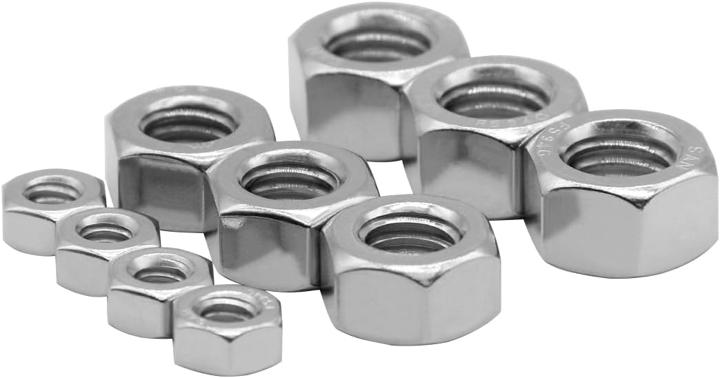 370 Pzas Set Tuercas Hex Acero Inox M2-M12
