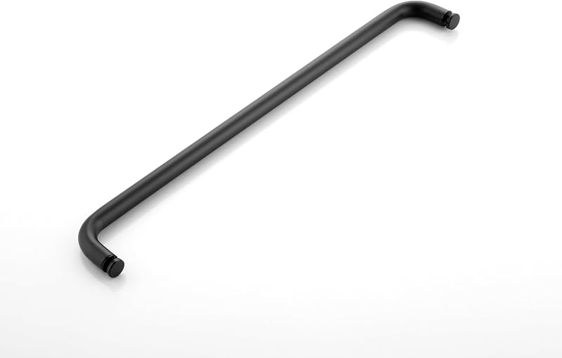 Manija puerta ducha 24" acero inox vidrio negro mate