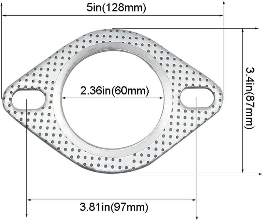 Junta brida escape 2.36" para colector turbo 5 pzas