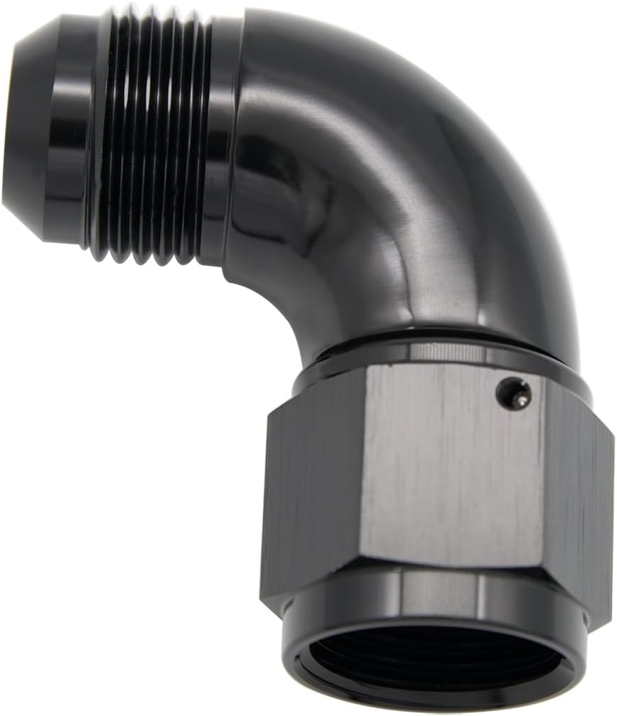 Adaptador codo aluminio negro 90 grados flujo completo