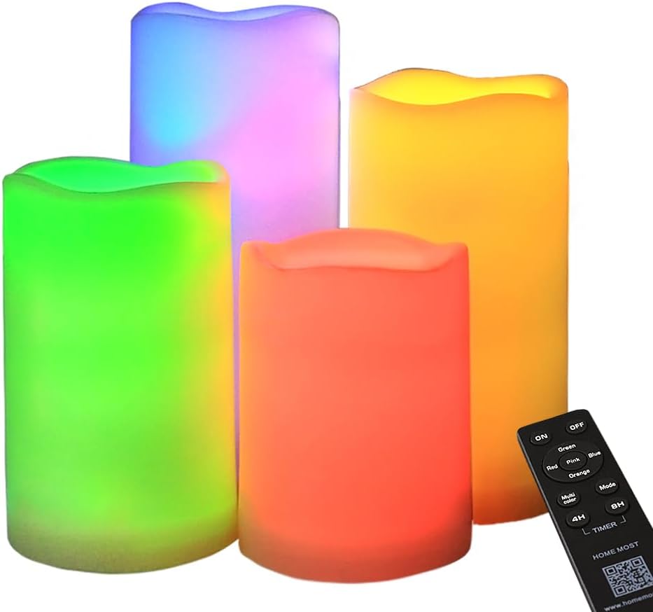 Set 4 velas LED IP65 3x4 a 3x7 varios colores