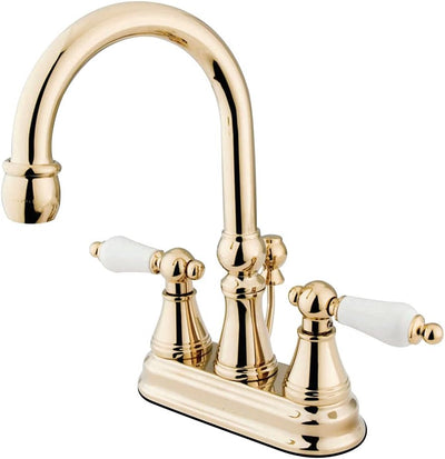 Grifo lavabo central 4pulg palanca emergente latón