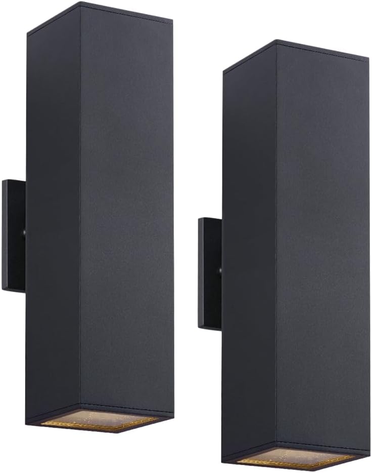2 Lámparas pared aluminio exterior 15pulg enchufes E26