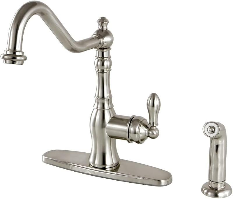 Grifo cocina pulverizador latón níquel cepillado