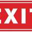Letrero salida plástico rojo grande pack 5