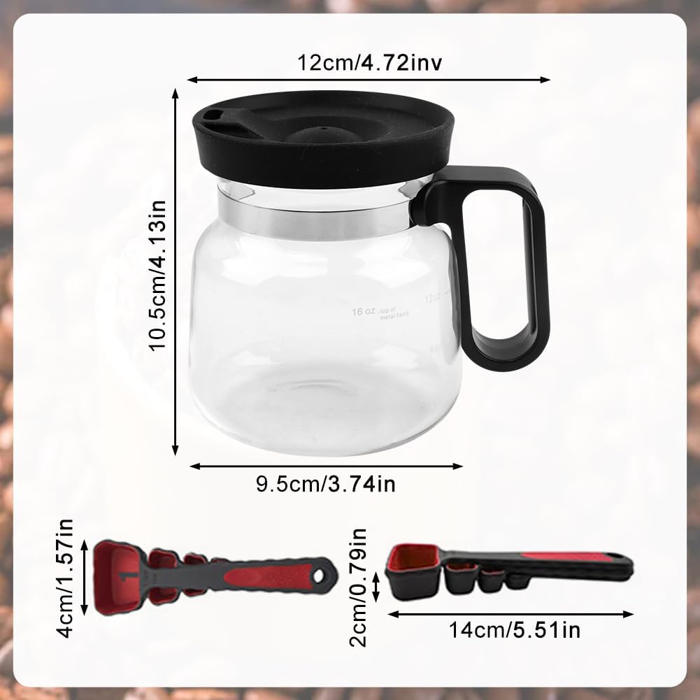 Juego de tazas de café de vidrio con 4 cucharas medidoras
