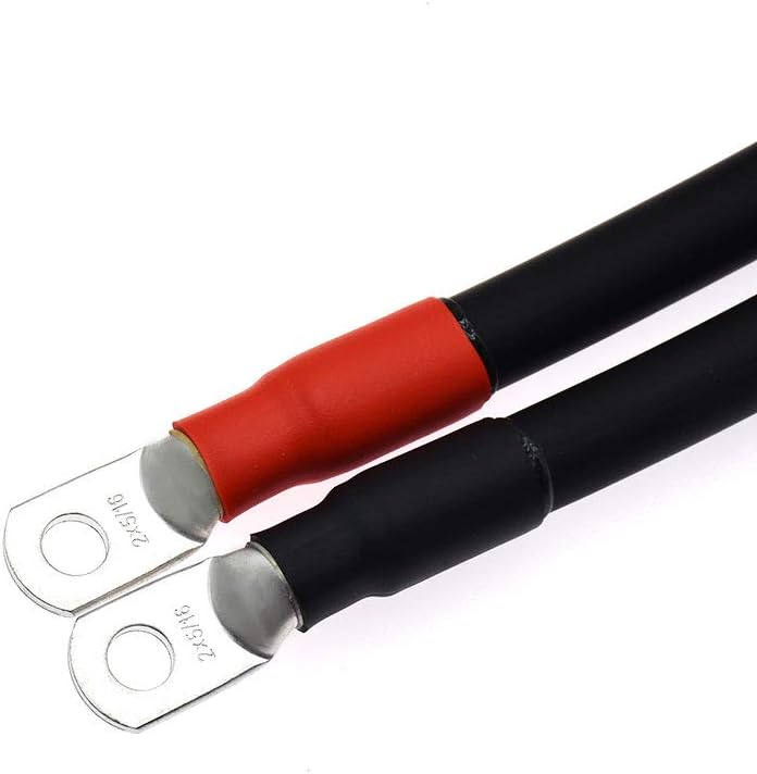 2 Cables Inversor 2AWG Cobre Estañado para Solar Coche