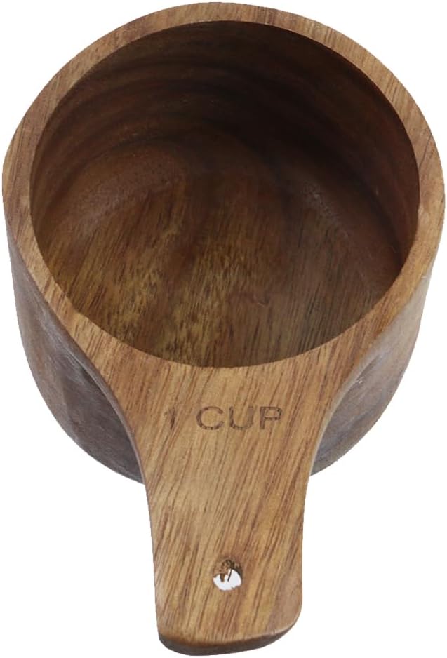 Cuchara medidora madera 2uds 1taza utensilios cocina