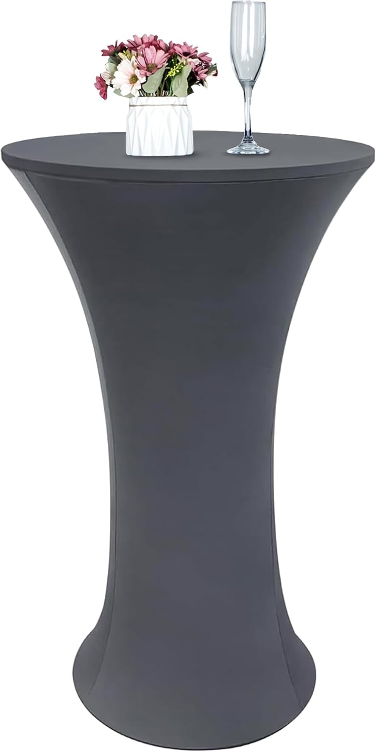 Mantel elastano gris 24x43pulg para mesa cóctel bodas