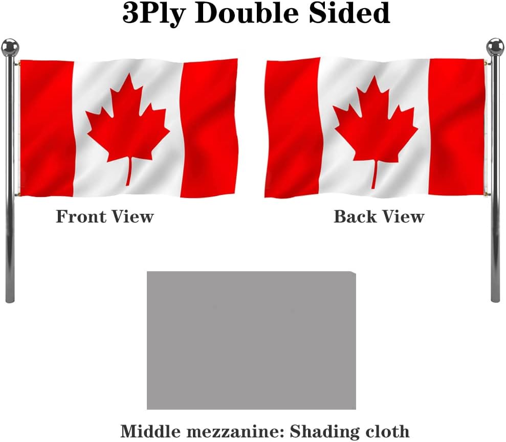 Banderas Canadá doble cara 4x6ft color vivo 220D resistente