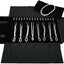 Estuche terciopelo joyas viaje negro con gris enrollable