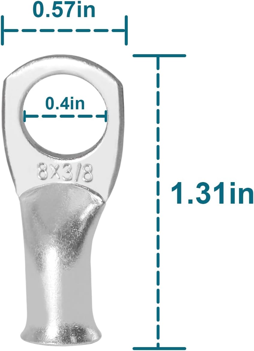Cable batería 8 AWG con terminales 2 Pzas