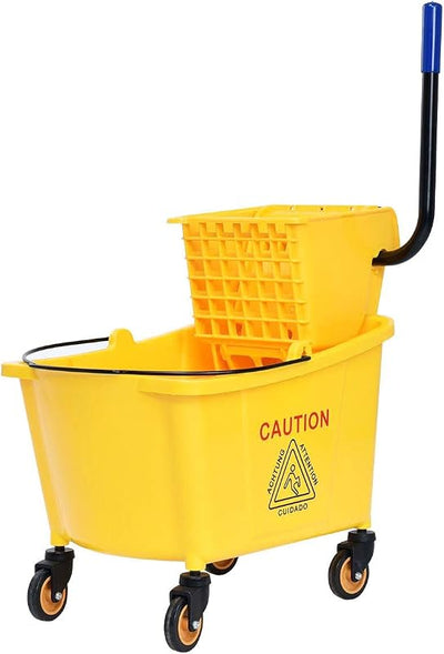Cubo fregona con escurridor rueda asa balancín ergonómico