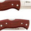 Cuchillo bolsillo plegable acero inox mango abedul rojo