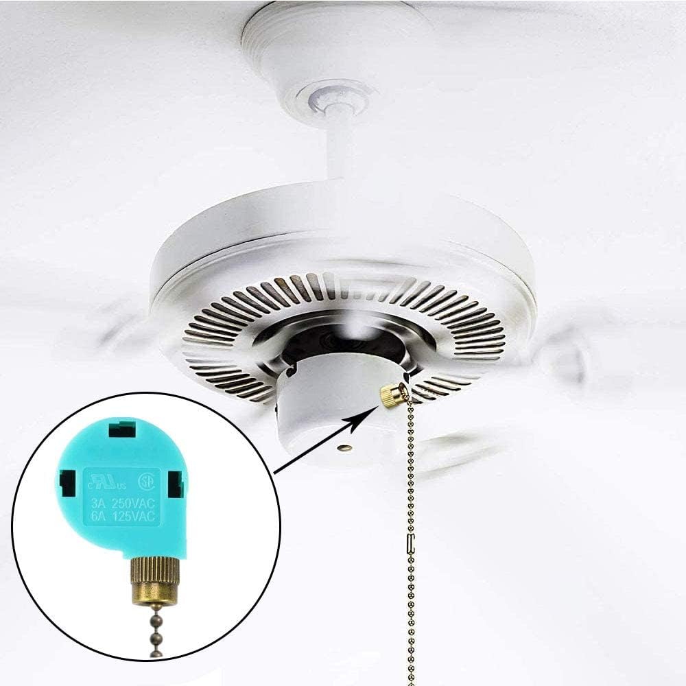 Interruptor ventilador techo 3 velocidades 4 cables bronce
