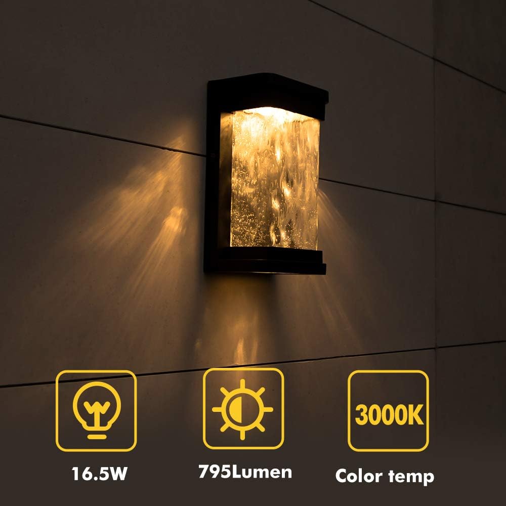 Lámpara LED pared 1857 3000K vidrio sembrado moderna