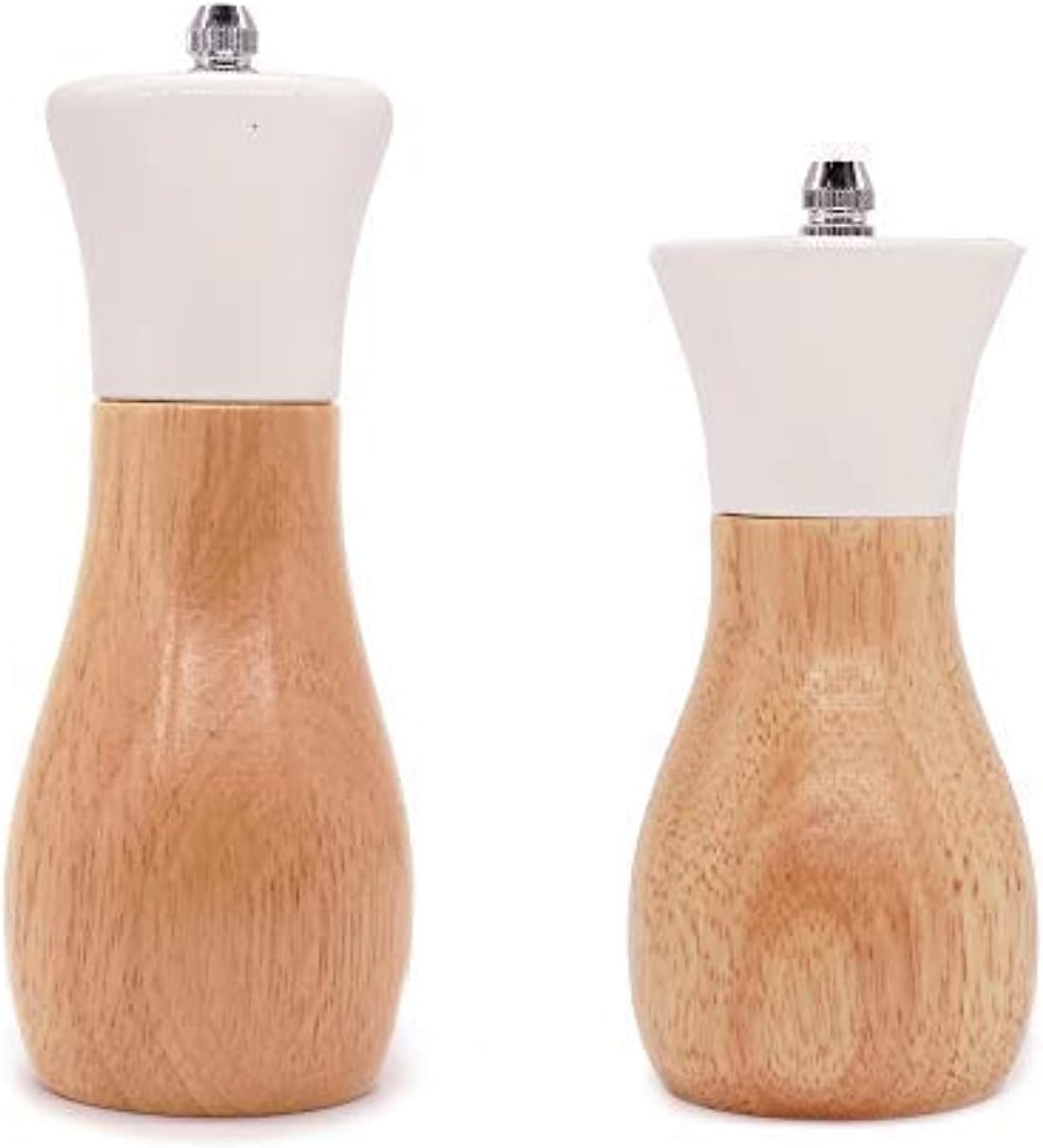 Molinillo sal marina y pimienta madera blanca 5-6pulg