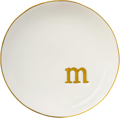 Soporte anillos cerámica bandeja joyas 4.75" blanco