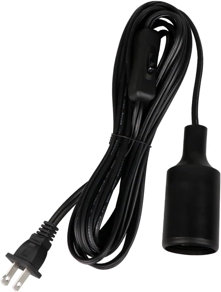 Enchufe luz colgante 15ft cable E26 con interruptor E27