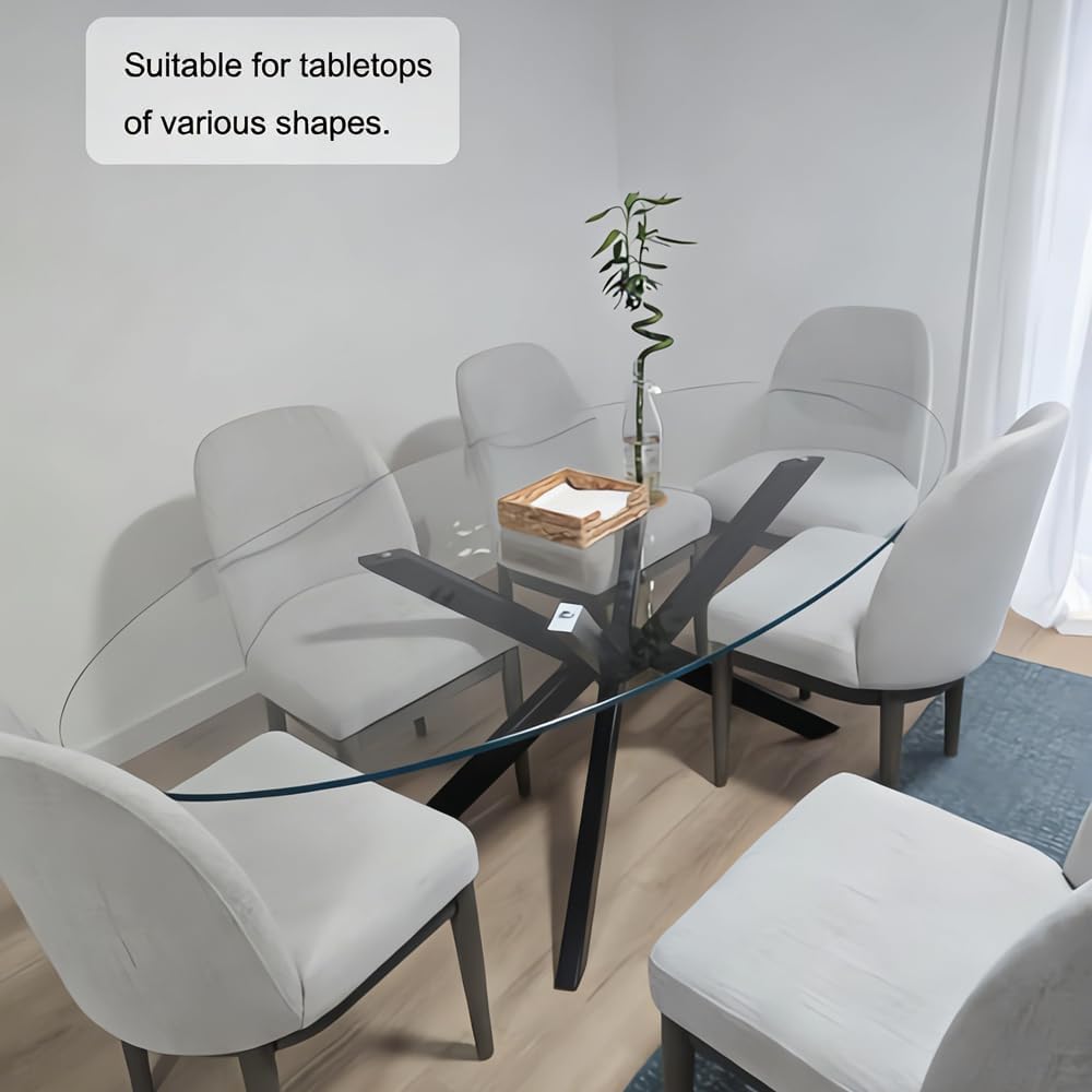 Base mesa moderna negra 29pulg metal ventosas para