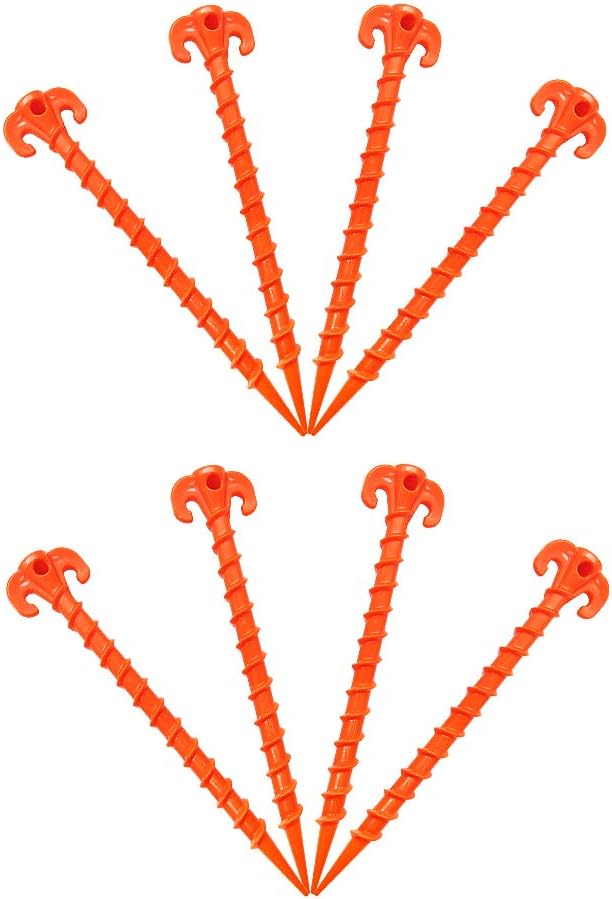 Estacas anclaje toldo playa 10pulg pack 8 color naranja