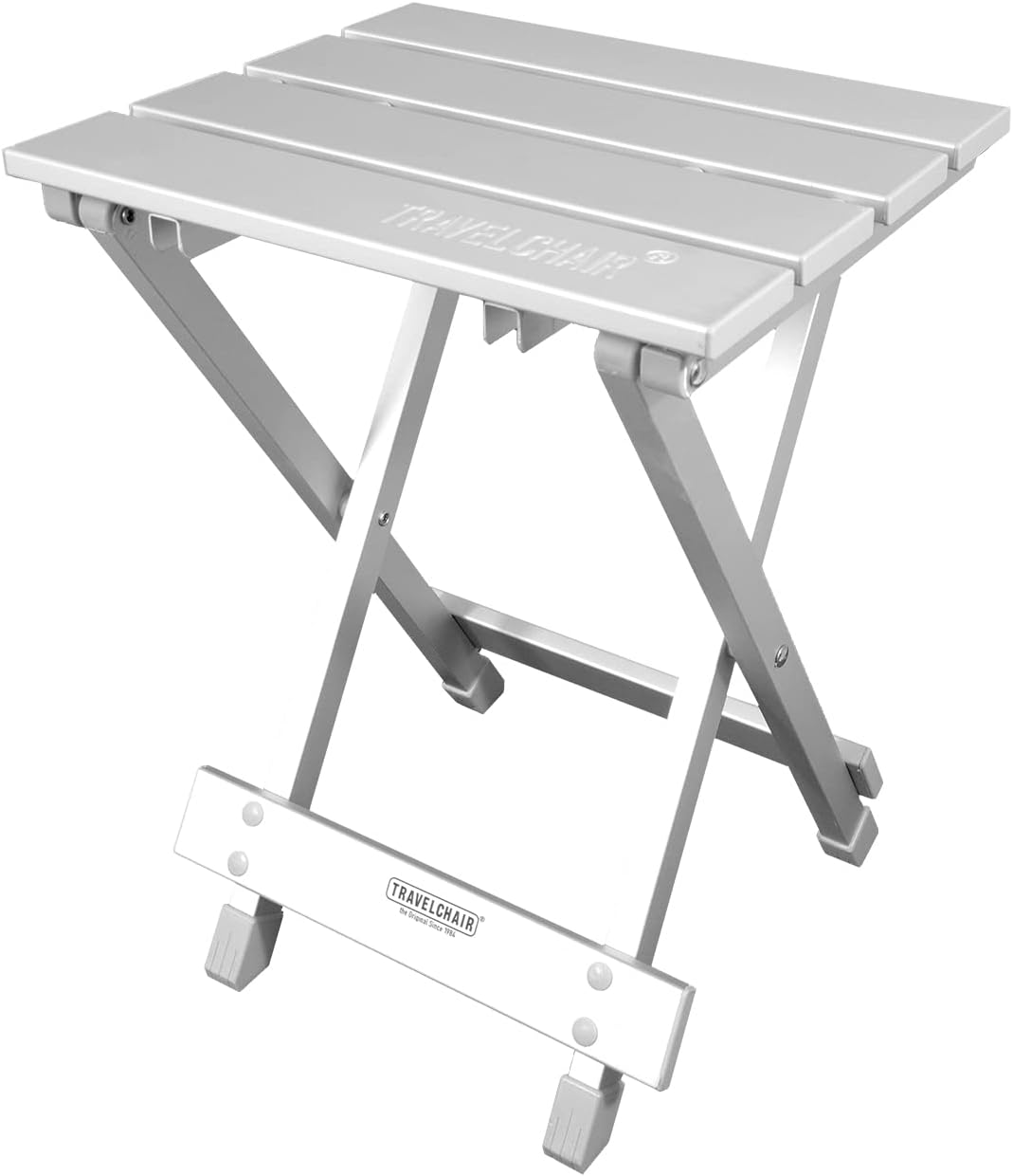 Mesa lateral plegable multiusos para aventuras plata