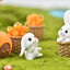 Figuras miniatura resina conejos jardín de hadas decoración