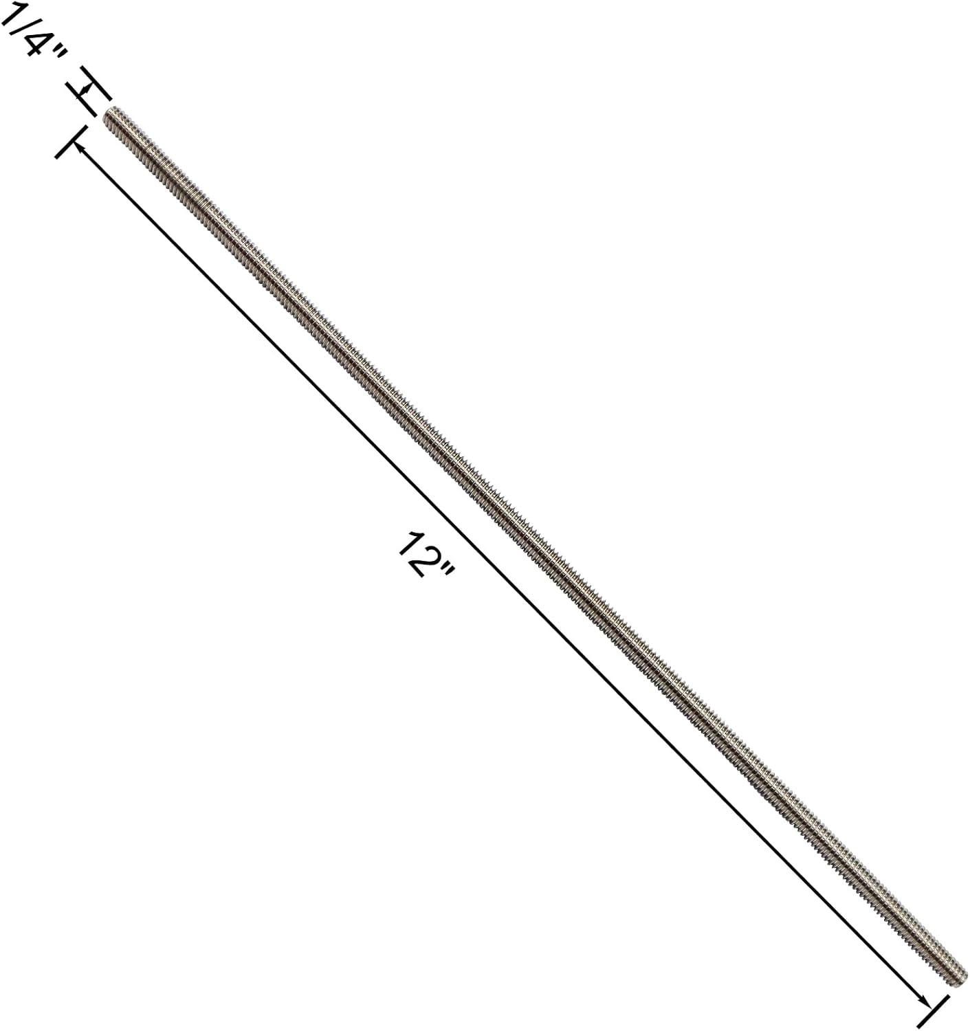 Varillas roscadas acero inox 12pulg 4pzas 1/4-20