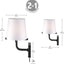 Aplique pared 1 luz tela negra 6ft bronce oscuro