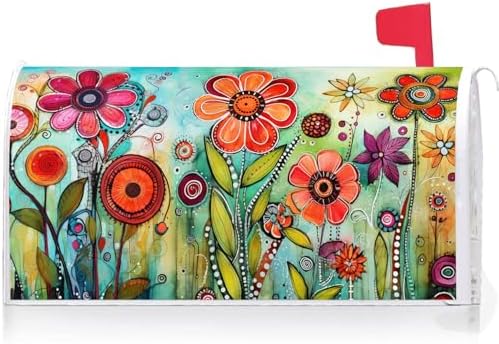 Fundas magnéticas buzón 18x21pulg diseño floral impermeable